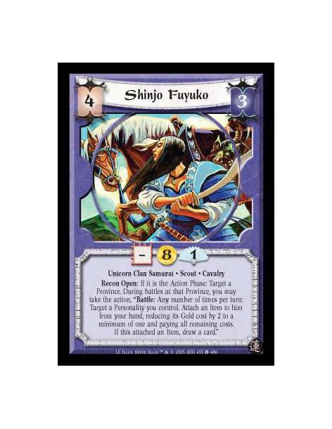 Shinjo Fuyuko  - Unicorn Clan Samurai · Scout · Cavalry. Recon Open: If it is the Action Phase: Target a Province. During battle