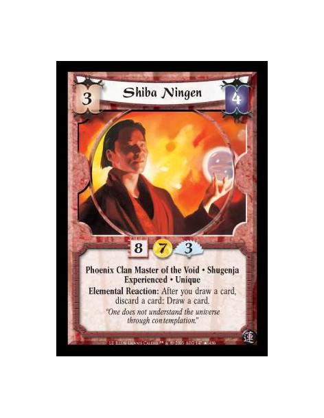 Shiba Ningen Exp FOIL (Spanish)  - Phoenix Clan Master of the Void · Shugenja · Experienced · Unique. Elemental Reaction: After 
