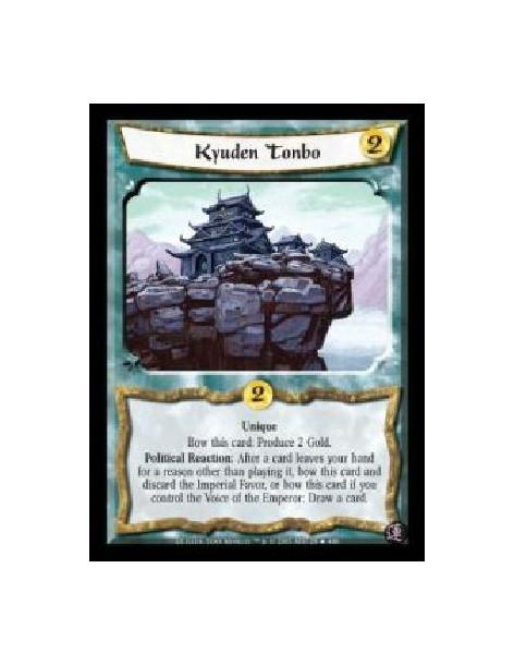 Kyuden Tonbo FOIL  - Unique. Bow this card: Produce 2 Gold. Political Reaction: After a card leaves your hand for a reason other