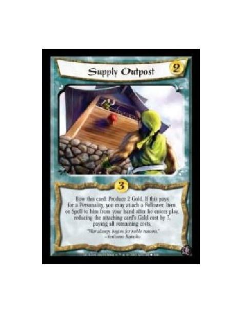 Supply Outpost FOIL  - Bow this card: Produce 2 Gold. If this pays for a Personality, you may attach a Follower, Item, or Spell 