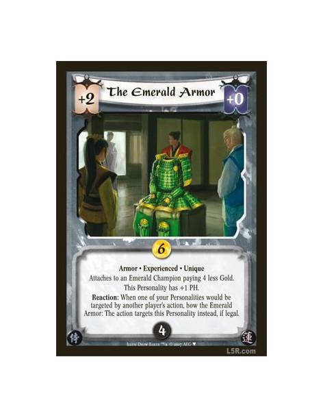The Emerald Armor Exp  - Armor · Experienced · Unique  Attaches to the Emerald Champion paying 4 less Gold.  This Personality ha
