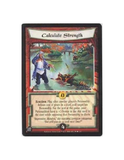 Calculate Strength  - Reaction: Play after another player's Personality defeats one of yours in a duel, and target his Personali