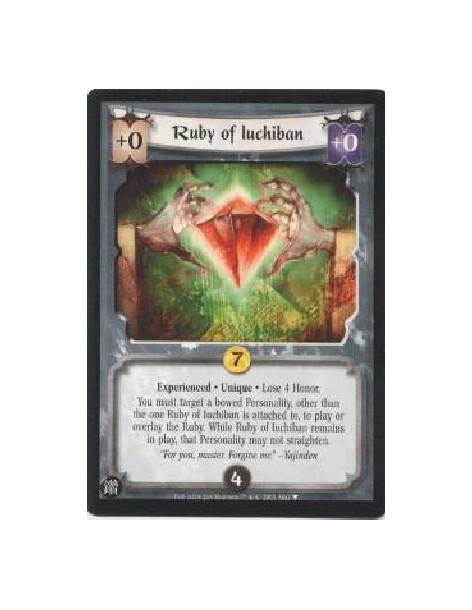 Ruby of Iuchiban Exp  - Experienced. Unique. Lose 4 Honor. You must target a bowed Personality, other than the one Ruby of Iuchi