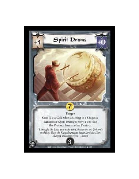 Spirit Drums  - UniqueCosts 3 less Gold when attaching to a Shugenja.Battle: Bow Spirit Drums to move a unit into this Province 