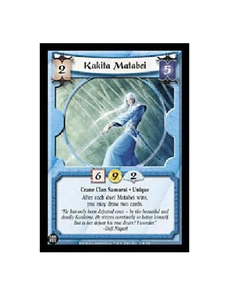 Kakita Matabei (Spanish)  - Crane Clan Samurai · Unique After each duel Matabei wins, you may draw two cards.