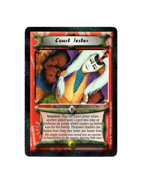 Court Jester  - PoliticalYou may only play one Court Jester per trigger.  Reaction: Before another player loses Honor from enter