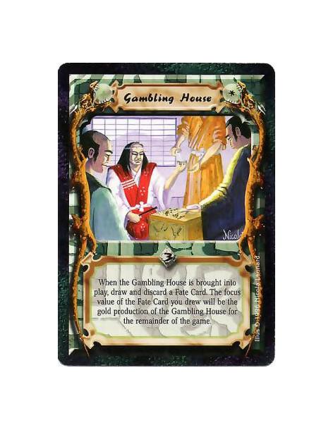 Gambling House  - After this card enters play: Discard your Fate deck's top card, and permanently give this card the trait, "Bow