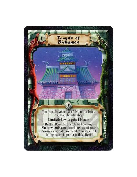 Temple of Bishamon  - TempleWill not enter play if your Family Honor is 4 or lower.  Limited: Any number of times per turn, bow 