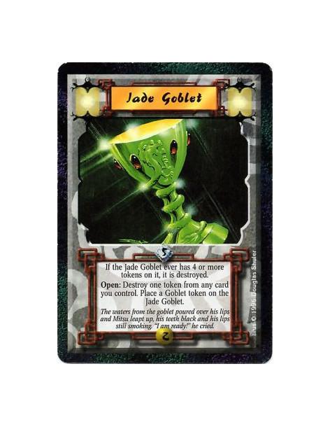 Jade Goblet  - JadeIf this card ever has 4 or more tokens on it: Destroy it.  Battle/Open: Any number of times per turn, target 