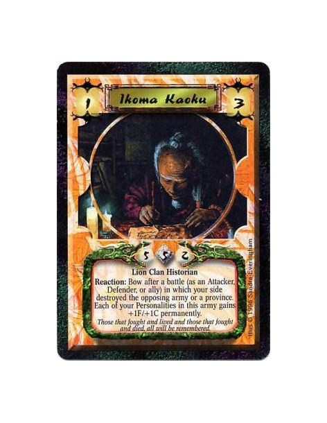 Ikoma Kaoku  - Lion Clan • HistorianReaction: Bow Ikoma Kaoku after a battle (as an attacker, defender, or ally) in which your s