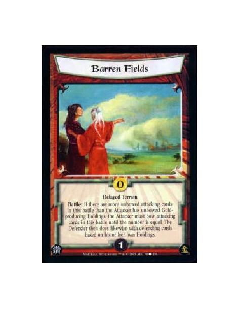 Barren Fields  - Delayed Terrain Battle: If there are more unbowed attacking cards in this battle than the Attacker has unbowed 