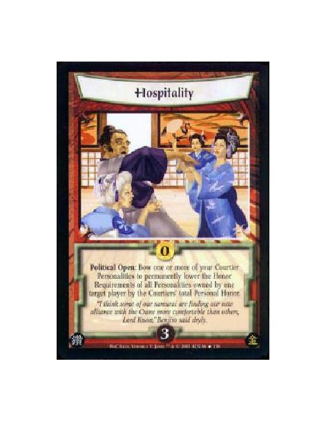 Hospitality  - Political Open: Bow one or more of your Courtier Personalities to permanently lower the Honor Requirements of all