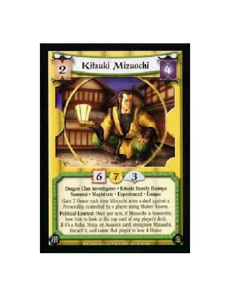 Kitsuki Mizuochi Exp FOIL  - Dragon Clan Investigator . Kitsuki Family Daimyo Samurai . Magistrate . Experienced . Unique Gain 2