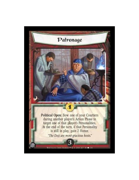 Patronage  - Political Open: Bow one of yout Courtiers during another player's Action Phase to target one of that player's Perso