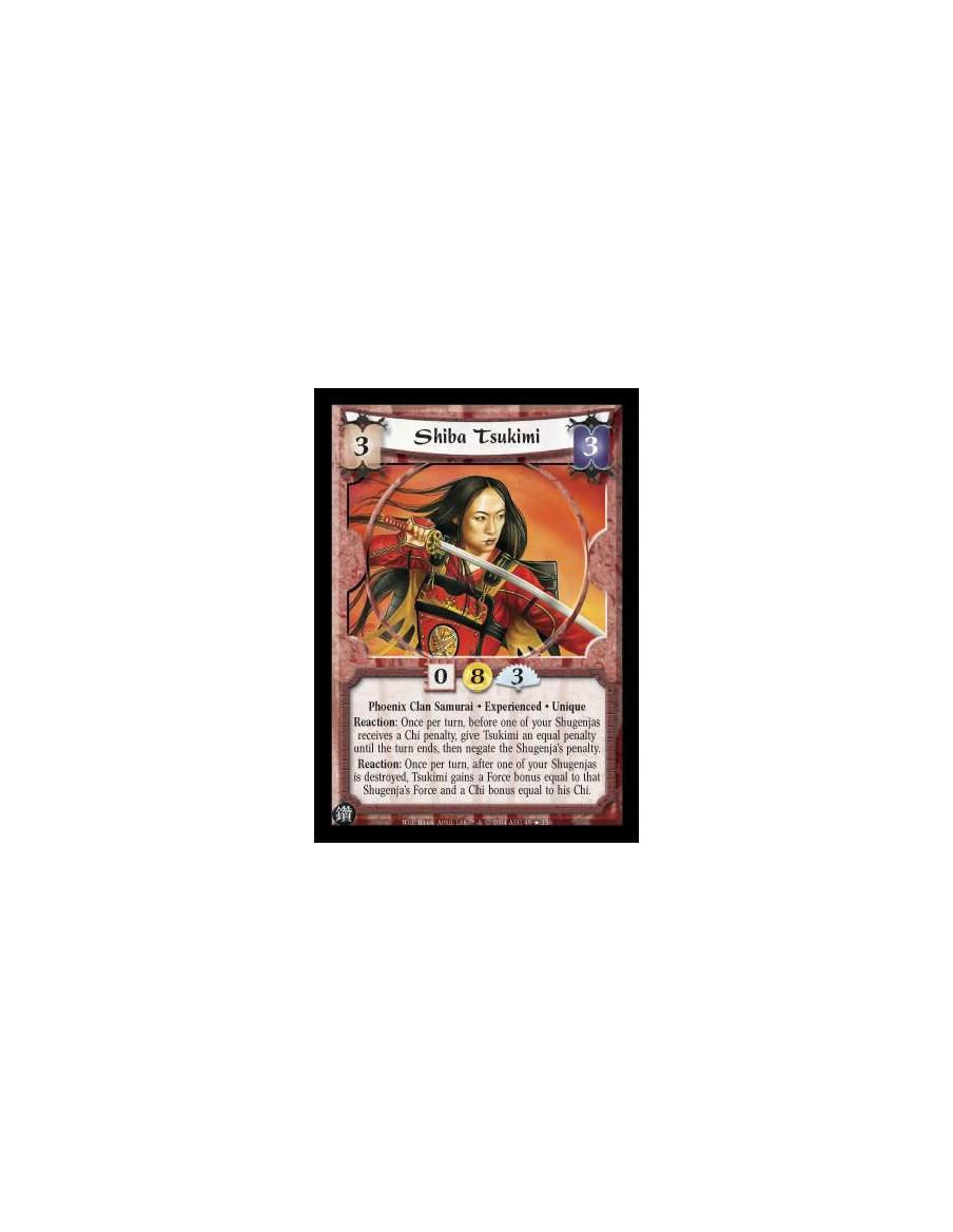 Shiba Tsukimi Exp FOIL  - Phoenix Clan Samurai. Experienced. Unique Reaction: Once per turn, before one of your Shugenja receive
