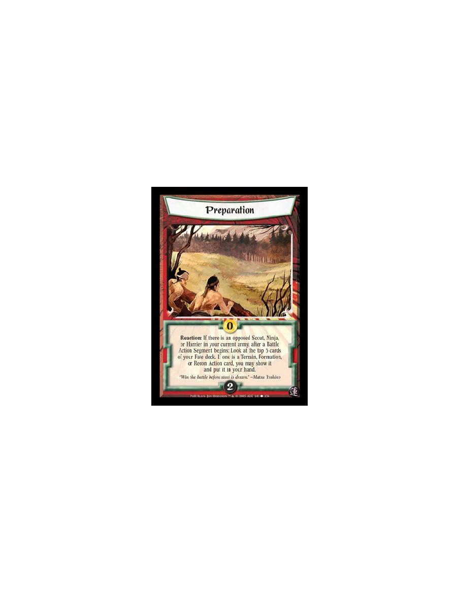 Preparation  - Reaction: If there is an opposed Scout, Ninja, or Harrier in your current army, after a Battle Action Segment beg