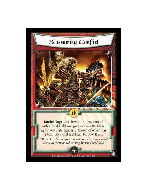 Blossoming Conflict FOIL  - Battle: Target and bow a unit you control with a total Gold cost greater than 10: Target up to two u