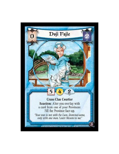Doji Fujie  - Crane Clan Courtier. Reaction: After you overlay with a card from one of your Provinces: Fill the Province face-up