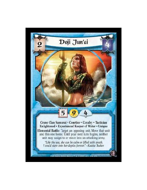 Doji Jun'ai FOIL  - Crane Clan Samurai · Courtier · Cavalry · Tactician · Enlightened · Experienced Keeper of Water · Unique. El