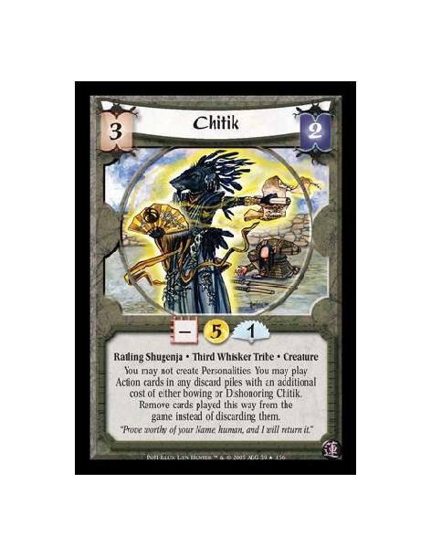 Chitik FOIL (Español)  - Ratling Shugenja · Third Whisker Tribe · Creature. You may not create Personalities. You may play Actio