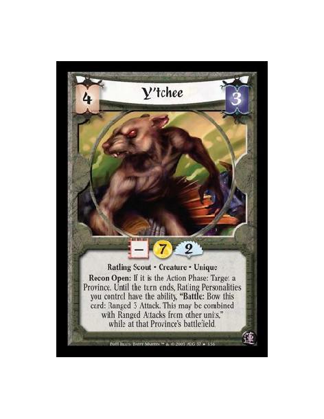 Y'tchee  - Ratling Scout · Creature · Unique. Recon Open: If it is the Action Phase: Target a Province. Until the turn ends, Rat