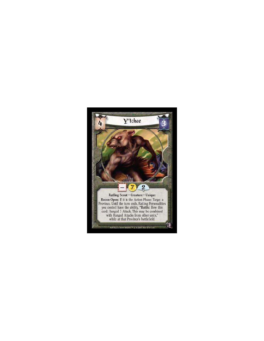 Y'tchee (idioma español)  - Solo nos queda en idioma español.
Ratling Scout · Creature · Unique. Recon Open: If it is the Action