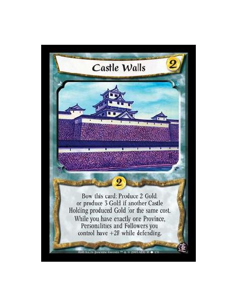 Castle Walls  - Bow this card: Produce 2 Gold, or produce 3 Gold if another Castle Holding produced Gold for the same cost. Whil