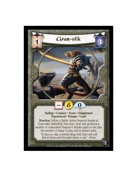 Gran-otik Exp  - Ratling · Creature · Scout · Enlightened · Experienced · Unique · Loyal. Reaction: Before a Battle Action Segme