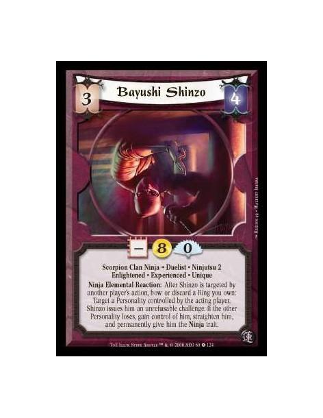 Bayushi Shinzo Exp (Spanish)  - Scorpion Clan Ninja · Duelist · Ninjutsu 2 · Enlightened · Experienced · Unique. Ninja Elemental