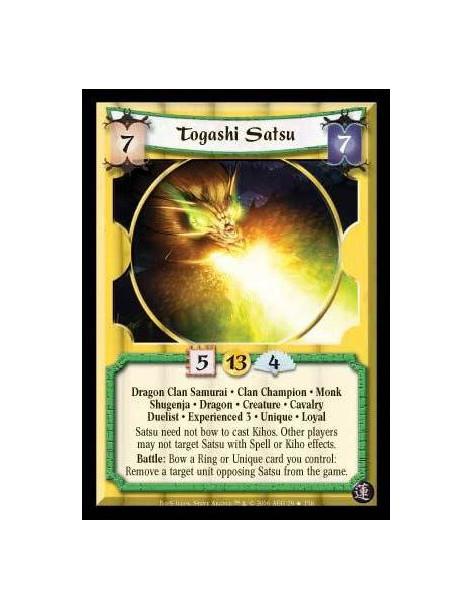 Togashi Satsu Exp3 (Spanish Language)  - Dragon Clan Samurai · Clan Champion · Monk · Shugenja · Dragon · Creature · Cavalry · D