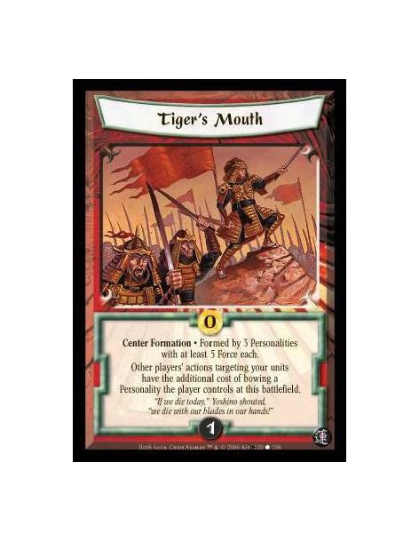 Tiger's Mouth  - Center Formation · Formed by 3 Personalities with at least 5 Force each. Other players' actions targeting your 