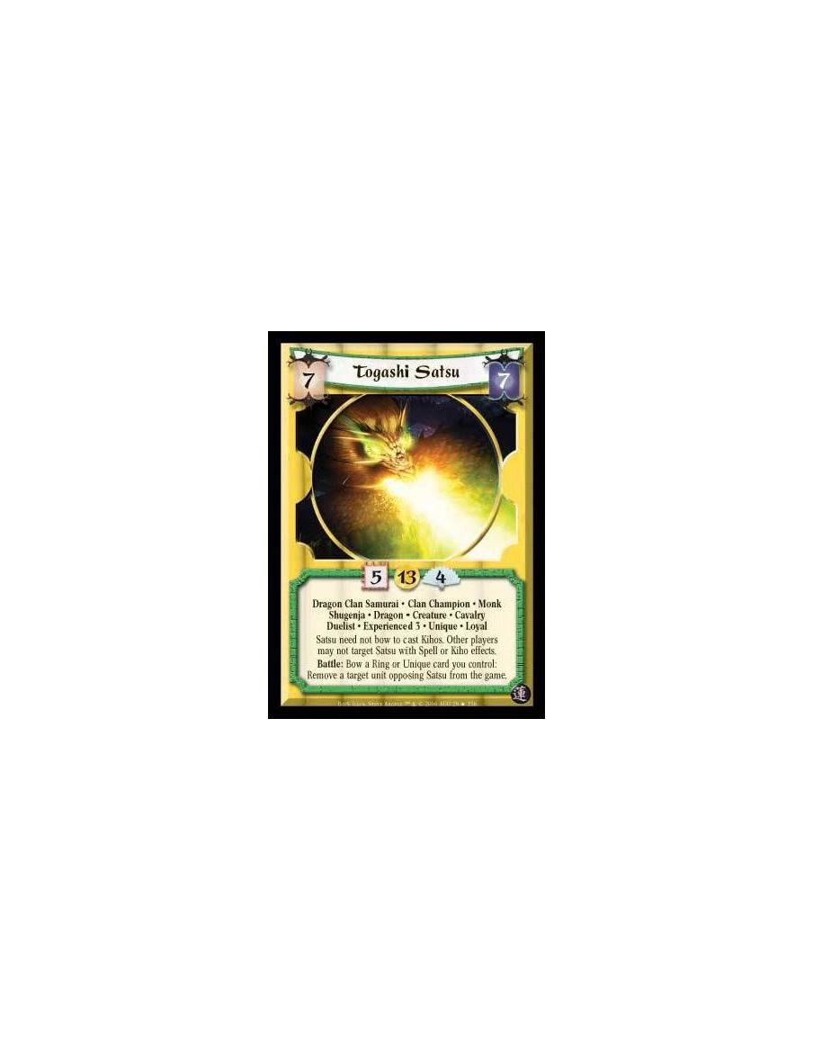 Togashi Satsu Exp3 FOIL (Español)  - Dragon Clan Samurai · Clan Champion · Monk · Shugenja · Dragon · Creature · Cavalry · Dueli