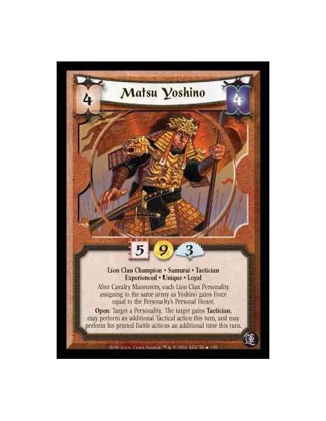 Matsu Yoshino Exp FOIL (Spanish Language)  - Lion Clan Champion · Samurai · Tactician · Experienced · Unique · Loyal. After Cava