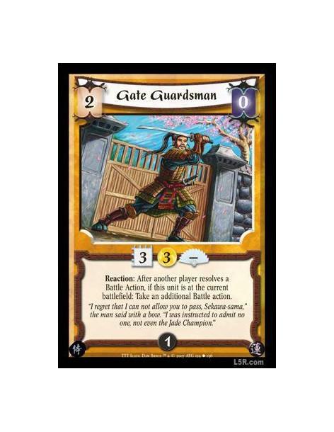 Gate Guardsman  - Reaction: After another player resolves a Battle Action, if this unit is at the current battlefield: Take an a