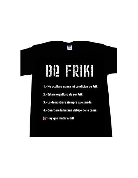 Camiseta Be Friki: Reglas Frikis (Negra, Roja)  - 