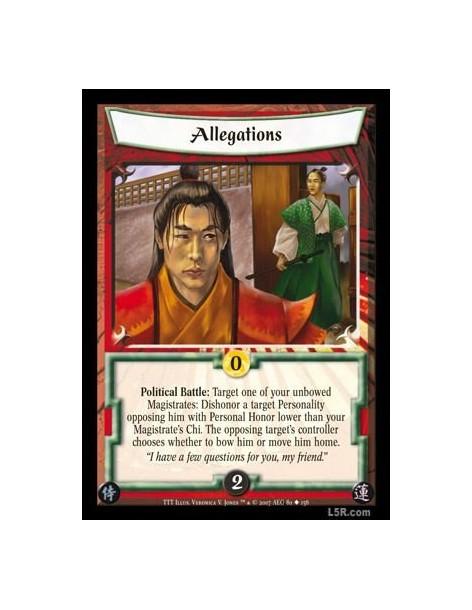 Allegations  - Political Battle: Target one of your unbowed Magistrates: Dishonor a target Personality opposing him with Persona