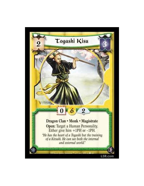 Togashi Kisu  - Dragon Clan · Monk · Magistrate. Open: Target a Human Personality. Either give him +1PH or -1PH.