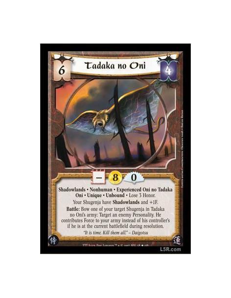 Tadaka no Oni Exp FOIL  - Shadowlands · Nonhuman · Experienced Oni no Tadaka · Oni · Unique · Unbound · Lose 3 Honor. Your Shuge