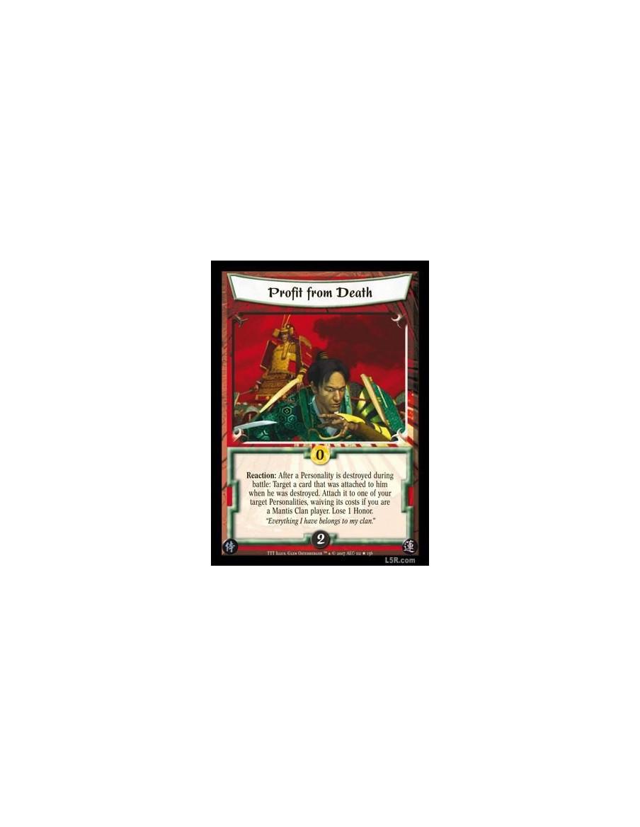 Profit from Death FOIL  - Reaction: After a Personality is destroyed during a battle: Target a card that was attached to him whe