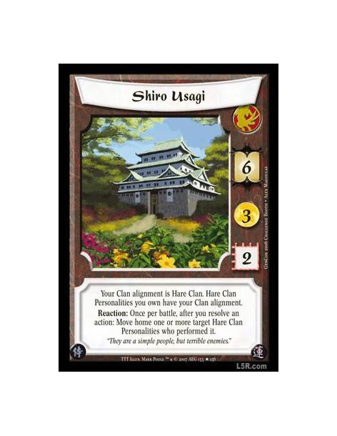 Shiro Usagi FOIL (Español)  - Your alignment is Hare Clan. Hare Clan personalities you own have your clan alignment. Reaction: O
