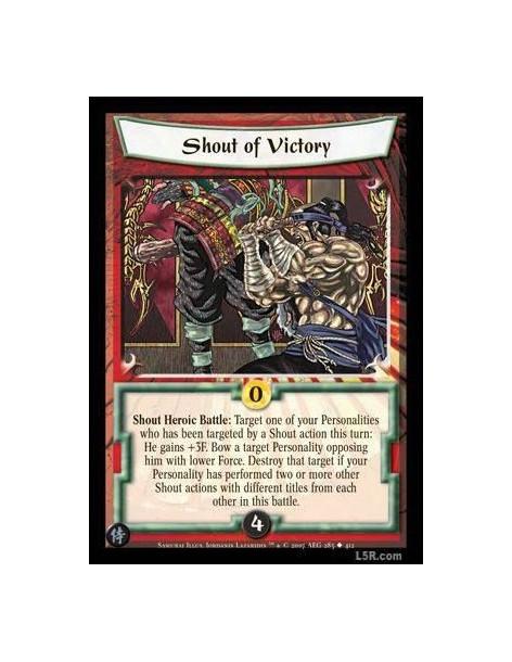 Shout of Victory FOIL  - Shout Heroic Battle : Target one of your Personalities who has been targeted by a Shout action this tur