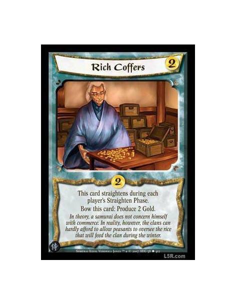 Rich Coffers FOIL  - This card straightengs during each player's Straighten Phase. Bow this card: Produce 2 Gold.