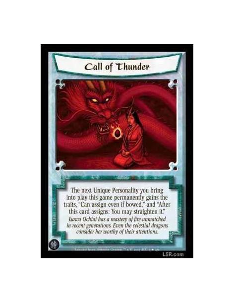 Call of thunder  - The next Unique Personality you bring into play this game permanently gains the traits ?Can assign even if bo