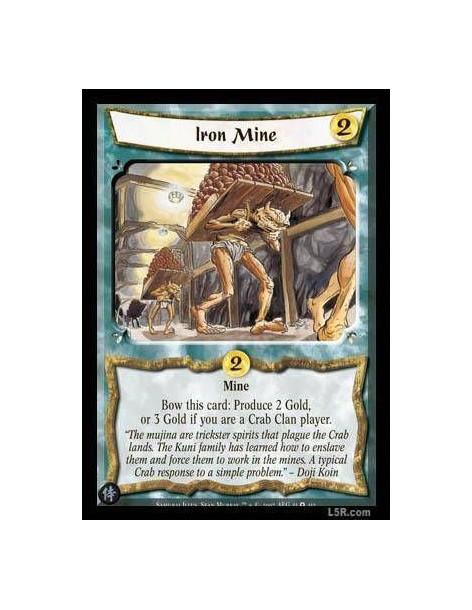 Iron Mine  - Mine. Bow this card: Produce 2 Gold, or 3 Gold if you are a Crab Clan player.