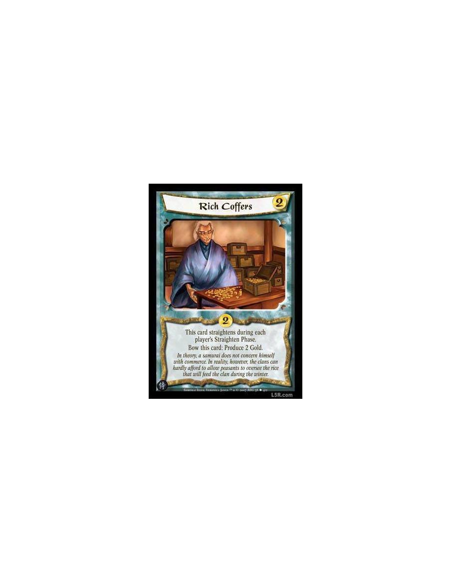 Rich Coffers  - This card straightengs during each player's Straighten Phase. Bow this card: Produce 2 Gold.