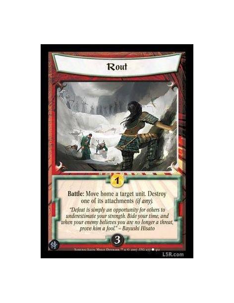 Rout  - Battle : Move hom a target unit. Destroy one of its attachments (if any).