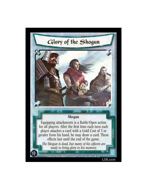 Glory of the Shogun FOIL  - Shogun Equippin atachments is an Battle/Open action for all players. After the first time each turn 