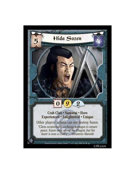 Hida Sozen Exp FOIL  - Crab Clan · Samurai · Hero · Experienced · Enlightened · Unique. Other player's actions can not destroy S