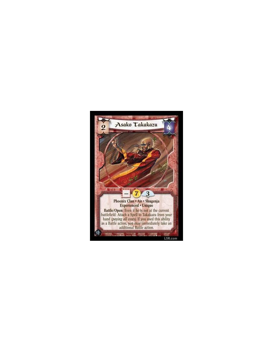 Asako Takakazu Exp FOIL  - Phoenix Clan · Air · Shugenja · Experienced · Unique. Battle/Open: Even if he is not at the current b