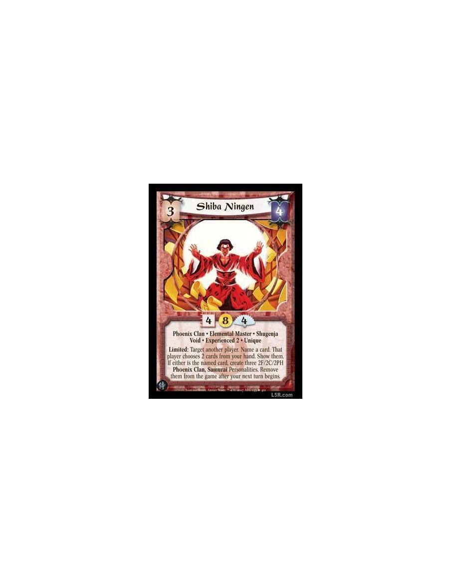 Shiba Ningen Exp2 FOIL  - Phoenix Clan · Elemental Master · Shugenja · Void · Experienced 2 · Unique. Limited: Target another pl
